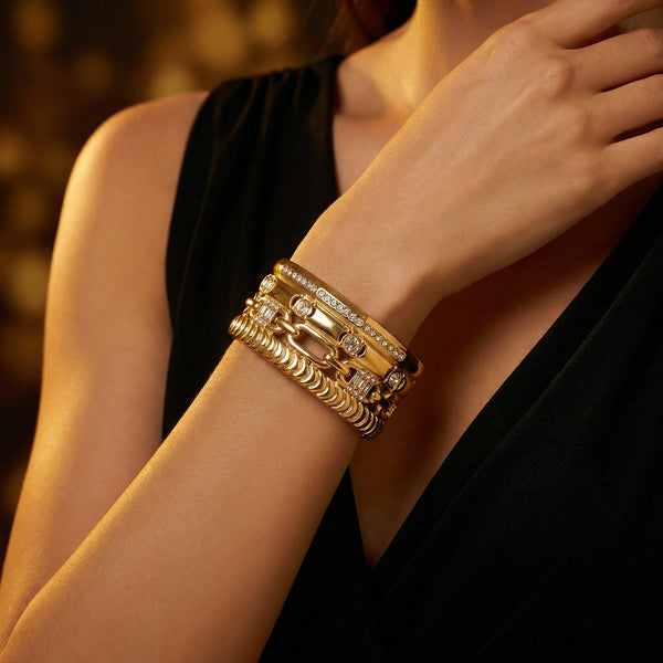 Heva Gold Bangle - alternate view