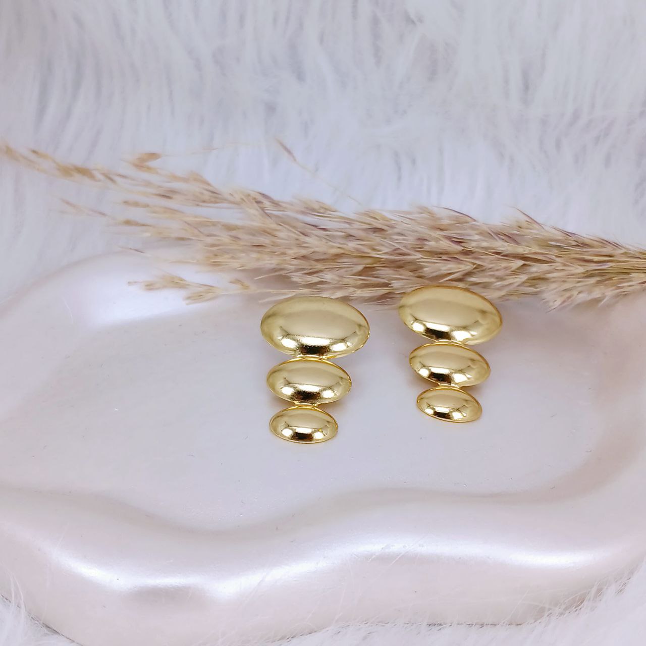 Golden Orbit Stud Earrings