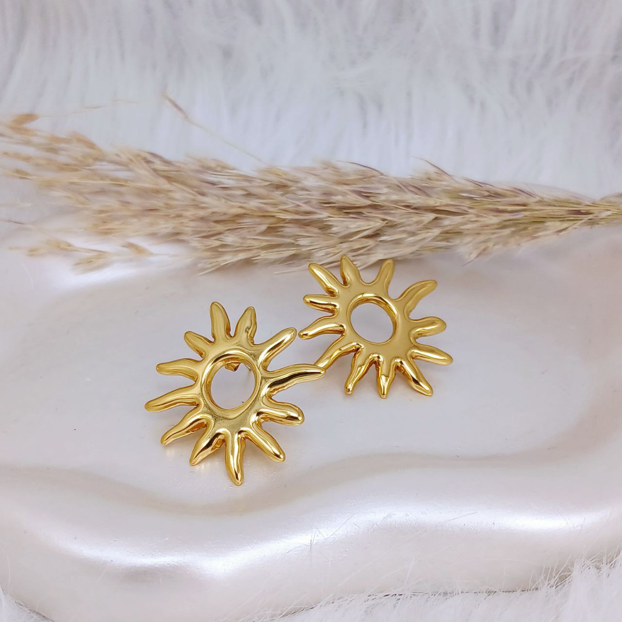 Solar Halo Stud Earrings