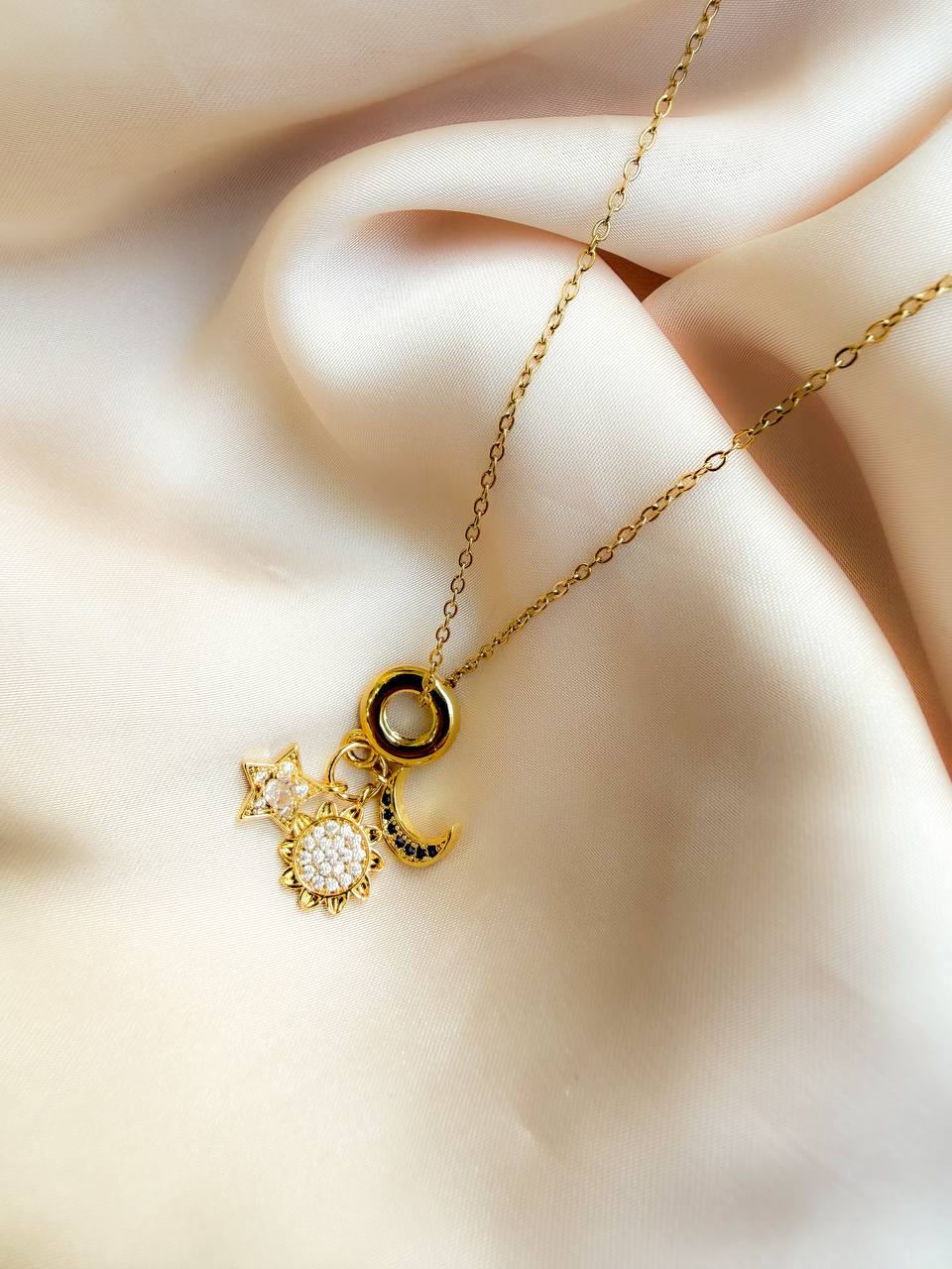 Celestial Trinity Charm Necklace