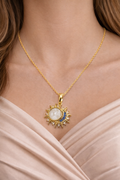 Lunar Sun Medallion Necklace