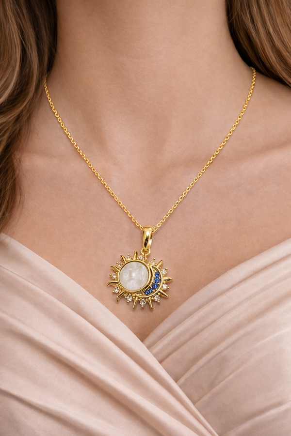 Lunar Sun Medallion Necklace