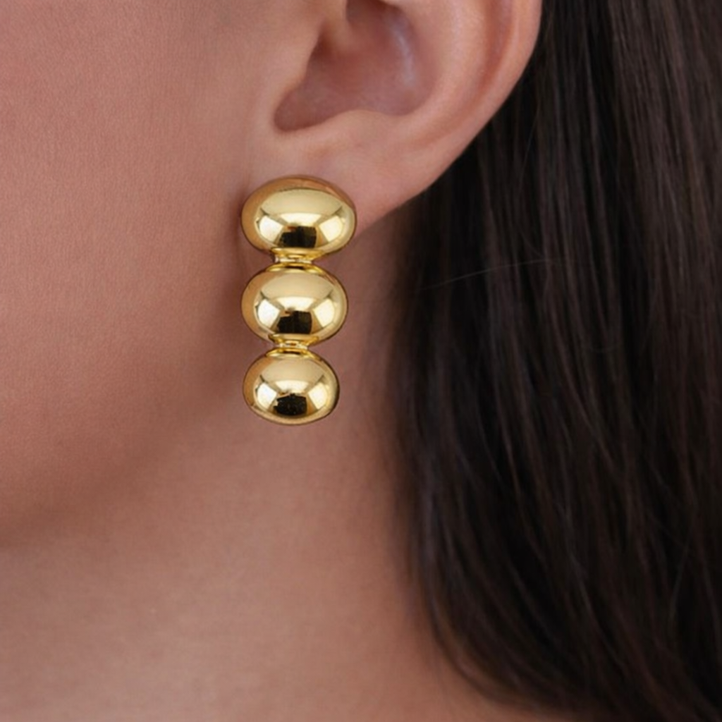 Golden Orbit Stud Earrings