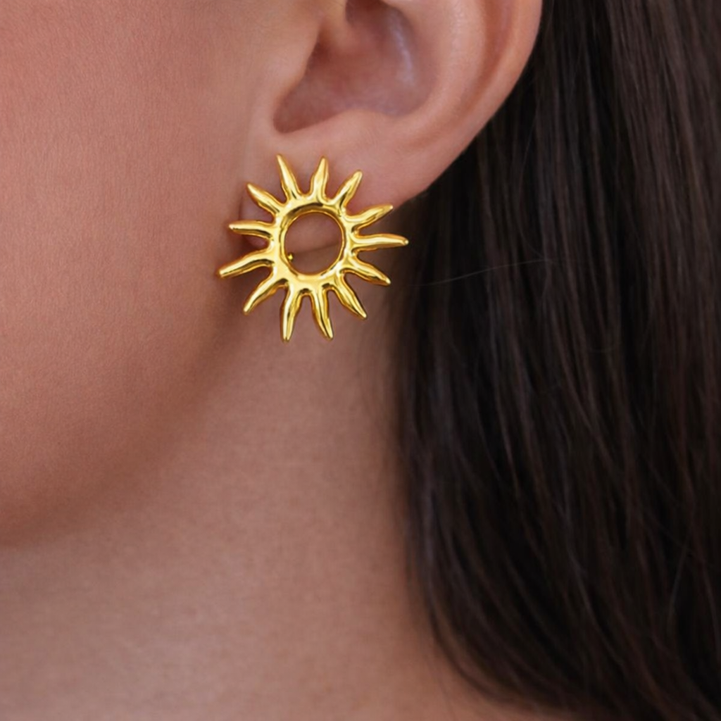 Solar Halo Stud Earrings