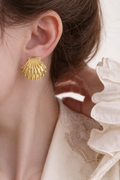 Golden Shell Stud Earrings