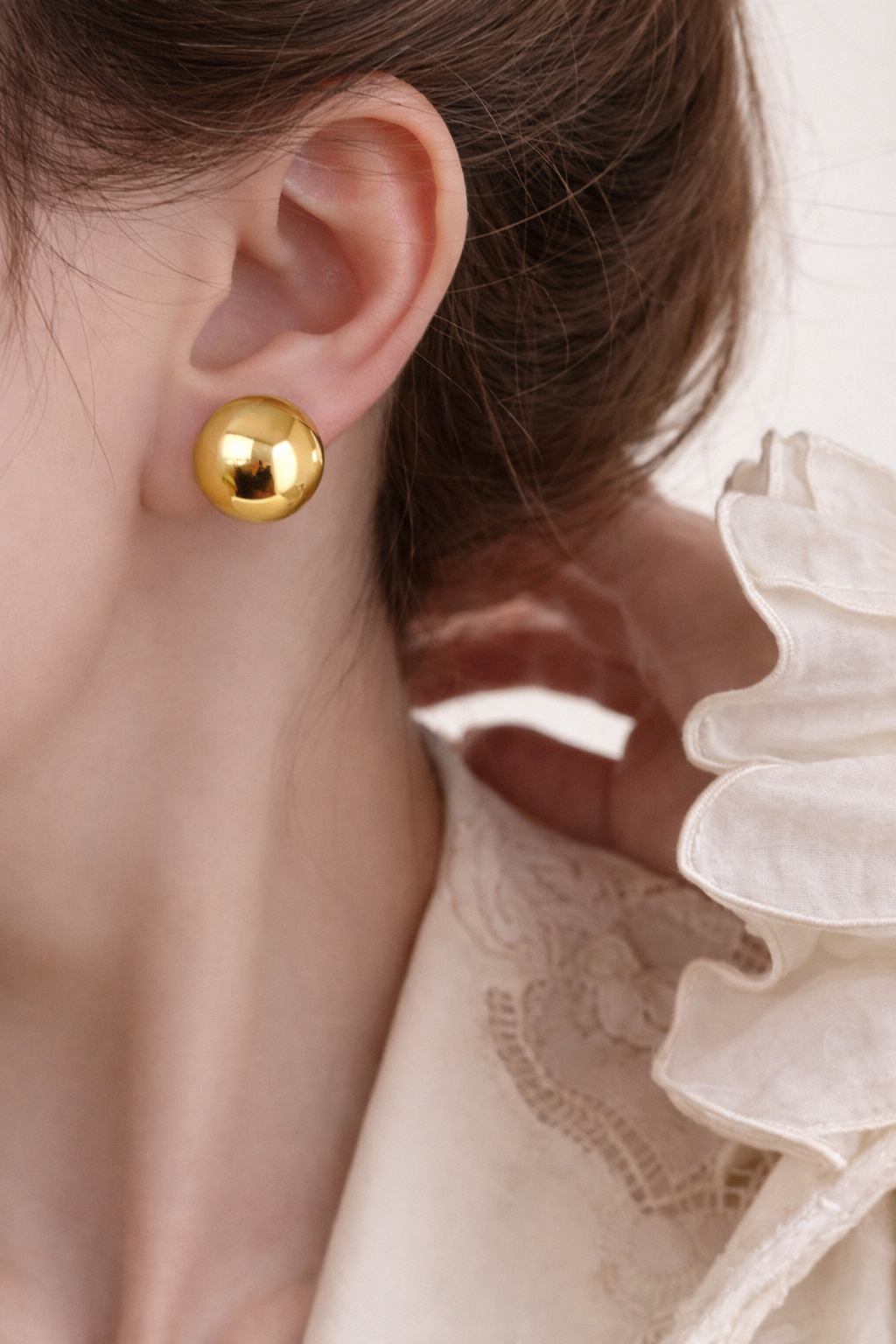 Polished Dome Stud Earrings