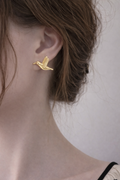 Golden Swallow Stud Earrings