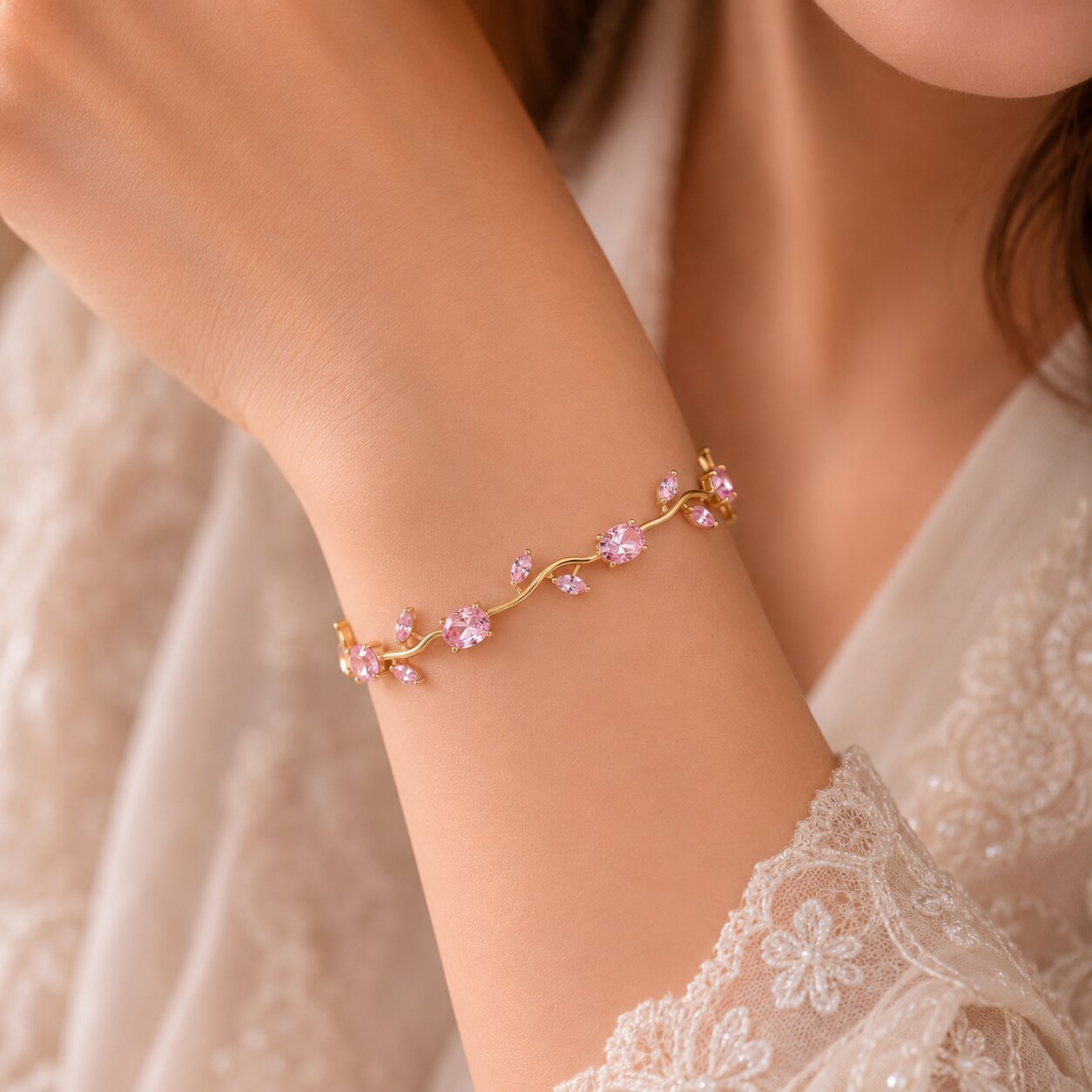 Tulip Vine Bracelet - Pink 3