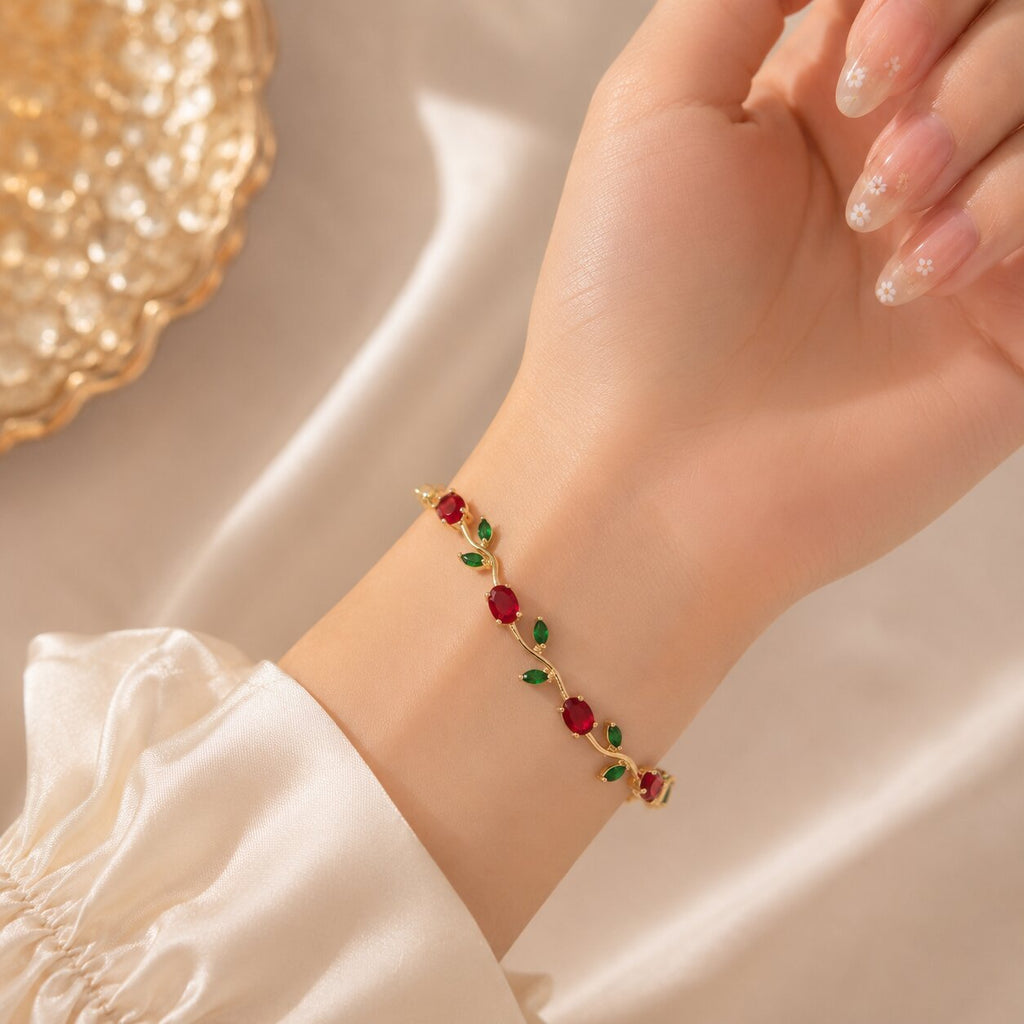 Tulip Vine Bracelet - Ruby 2