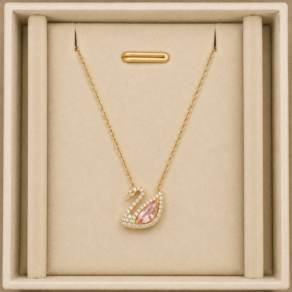 Swan Gold Necklace - alternate view