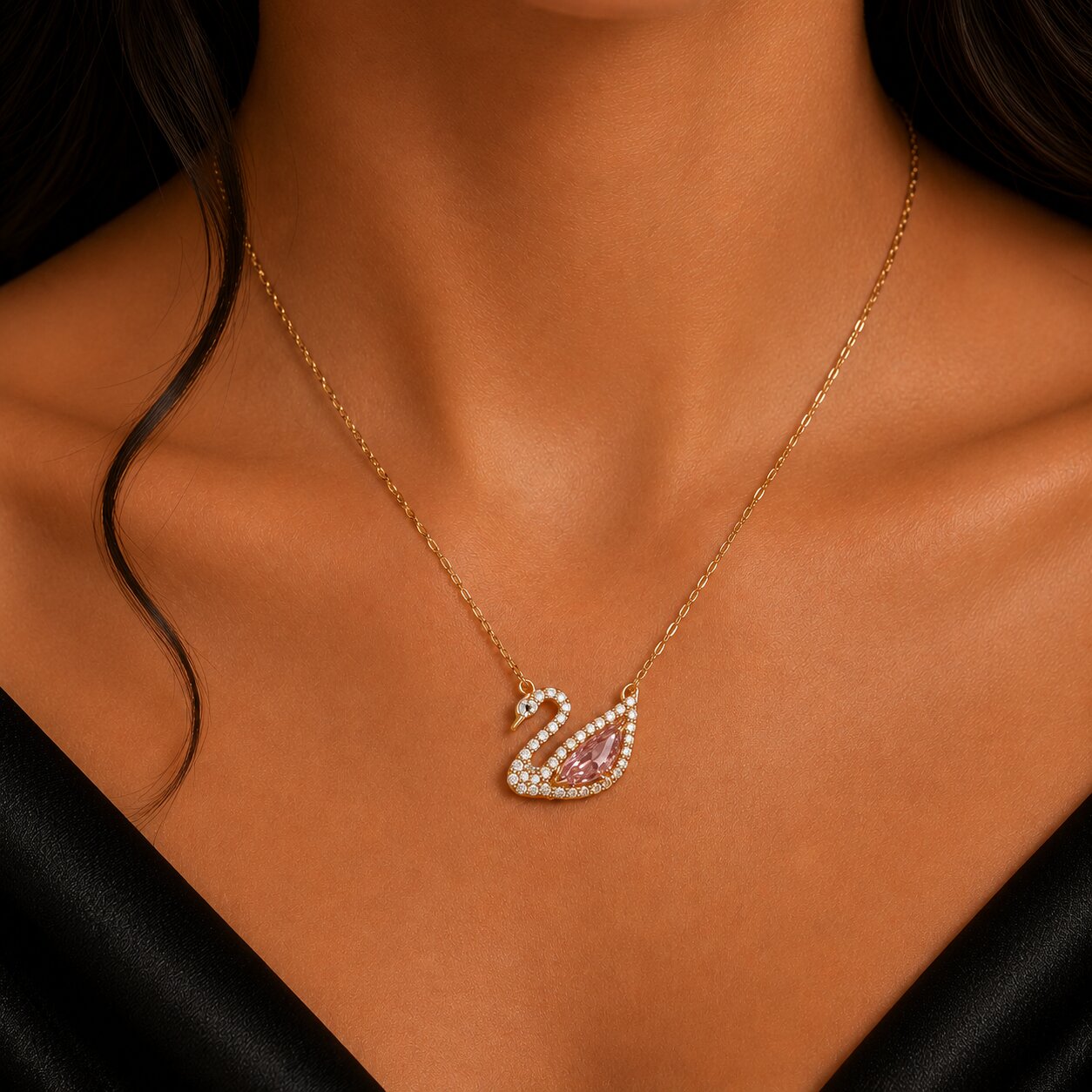 Swan Gold Necklace 4