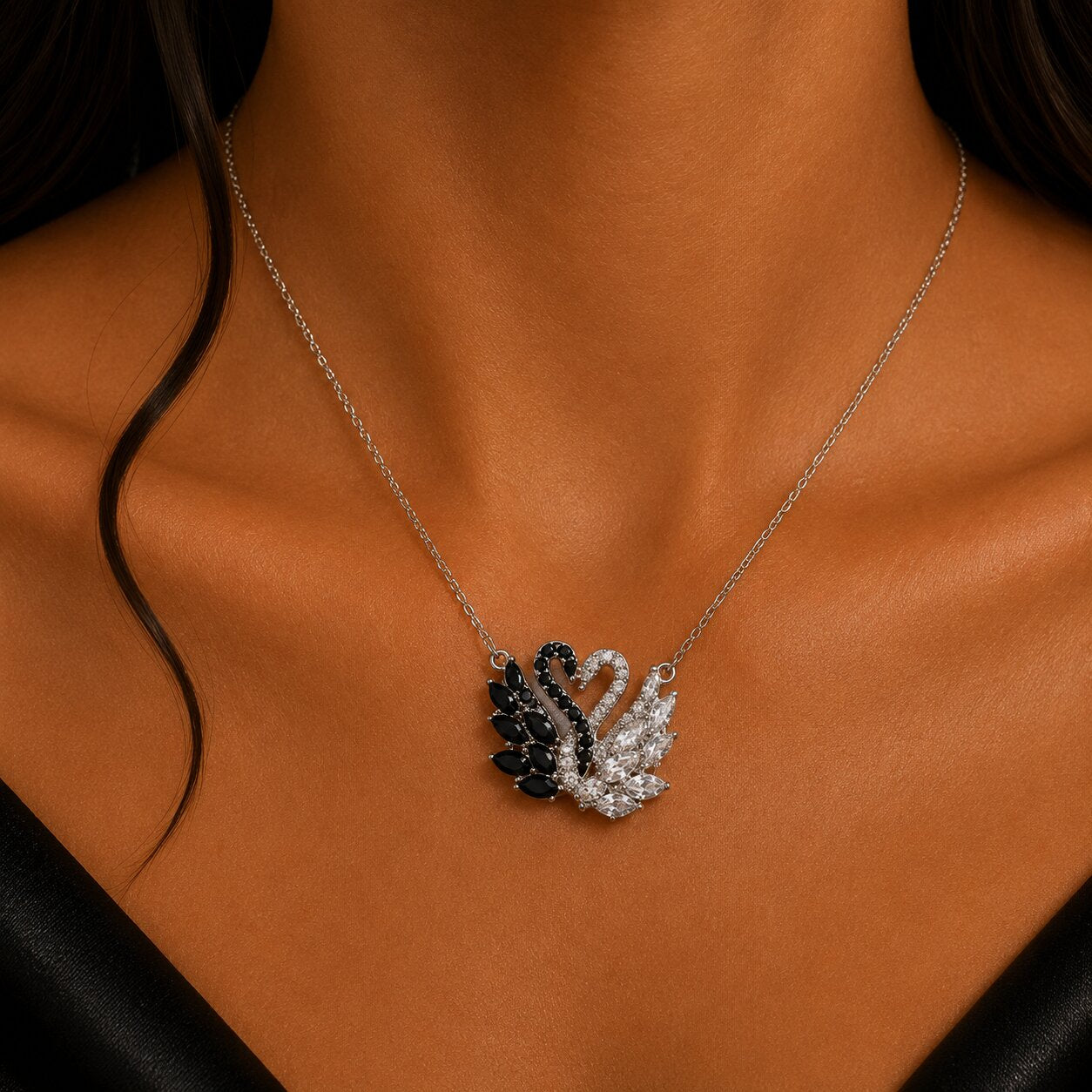 Swan B&W Necklace