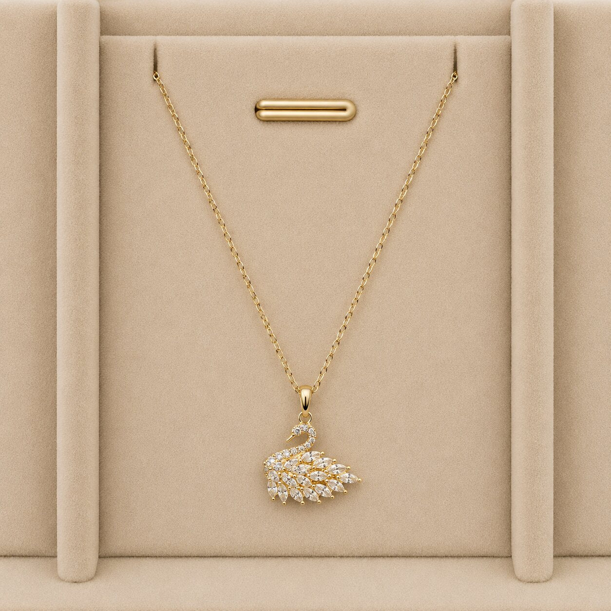 Swan Necklace - White Gold 2