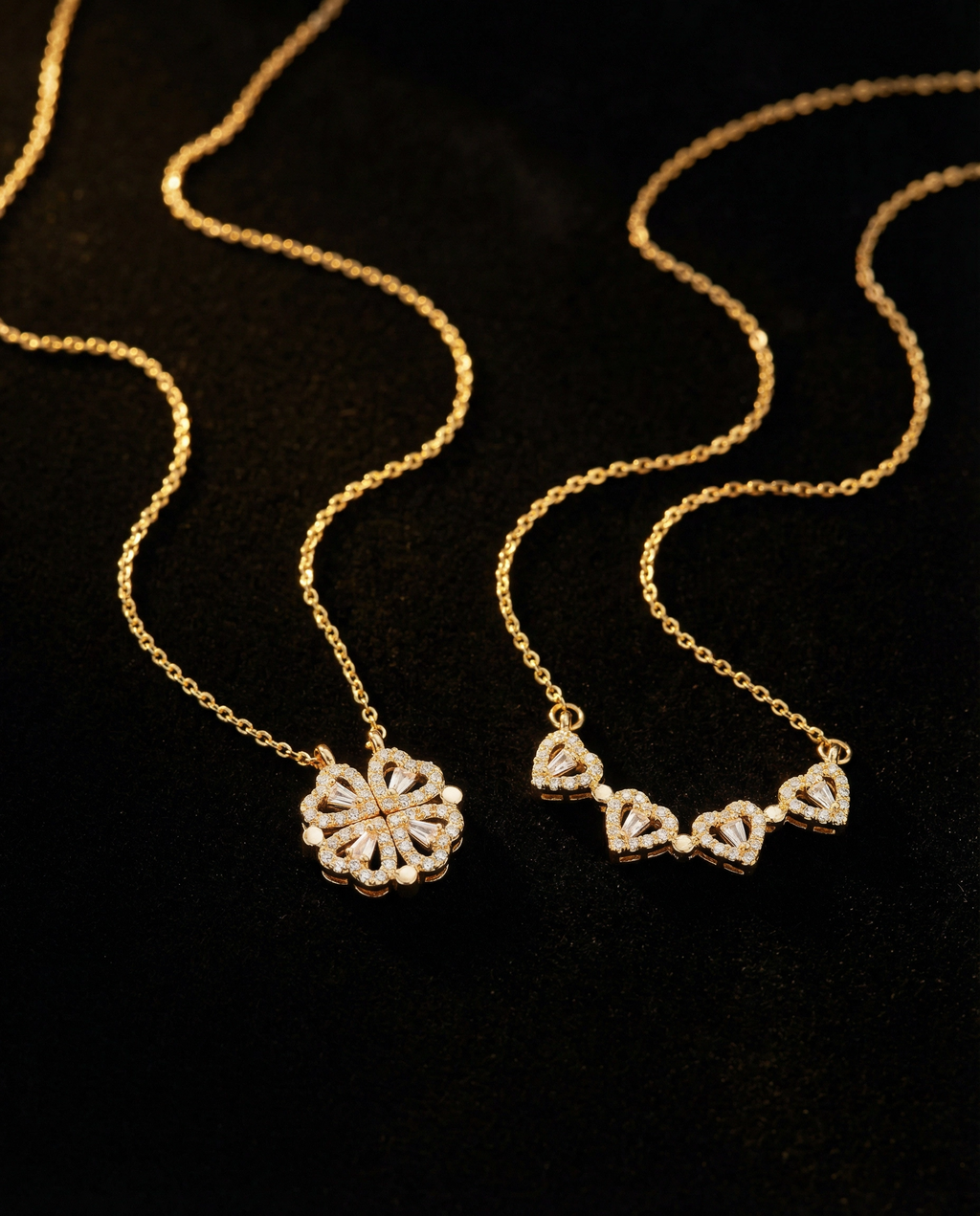 Magnetic Blooming Hearts Necklace