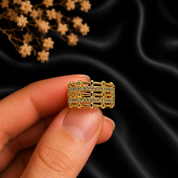 Grille Gold Ring - alternate view