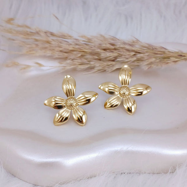 Golden Bloom Stud Earrings - alternate view