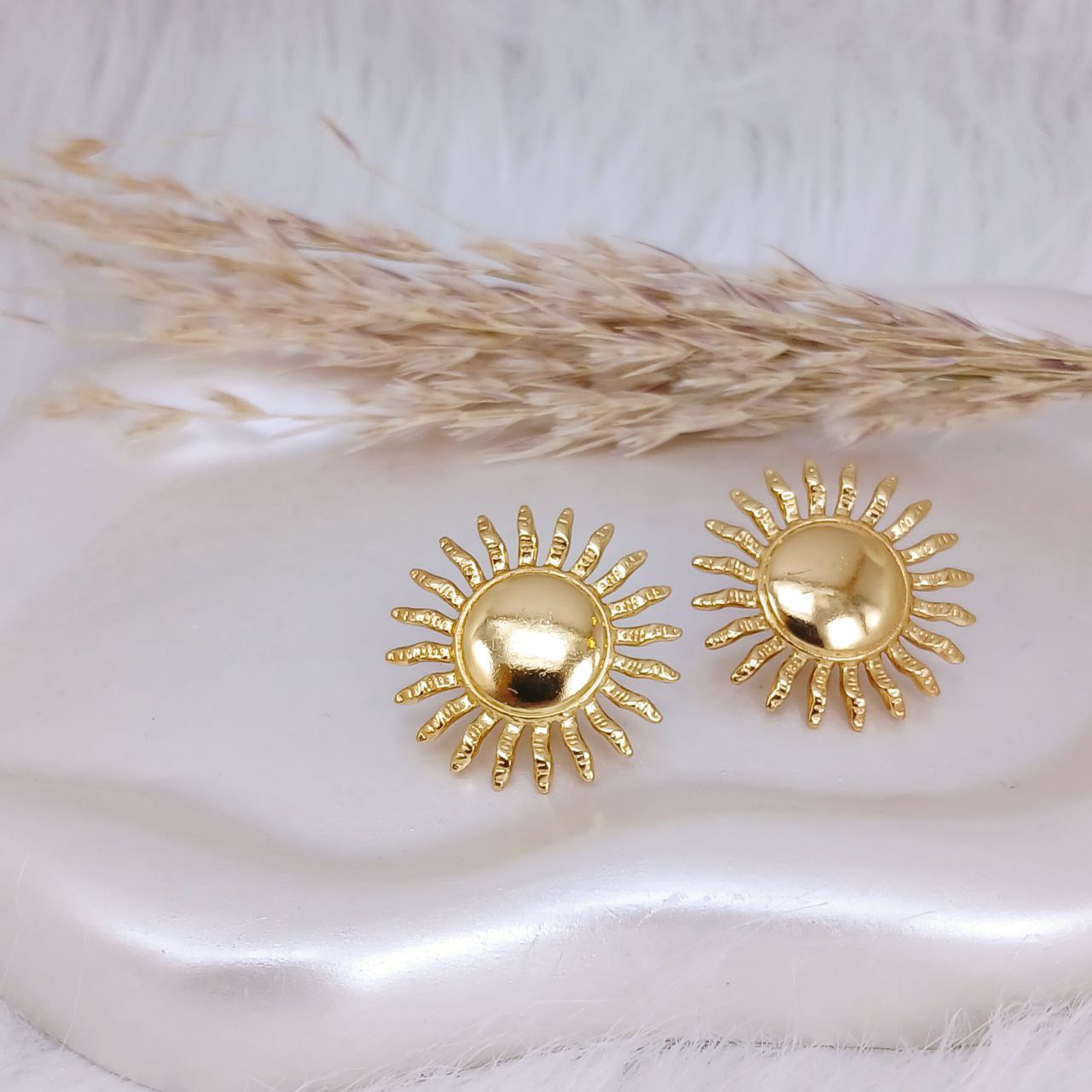Solar Crown Stud Earrings