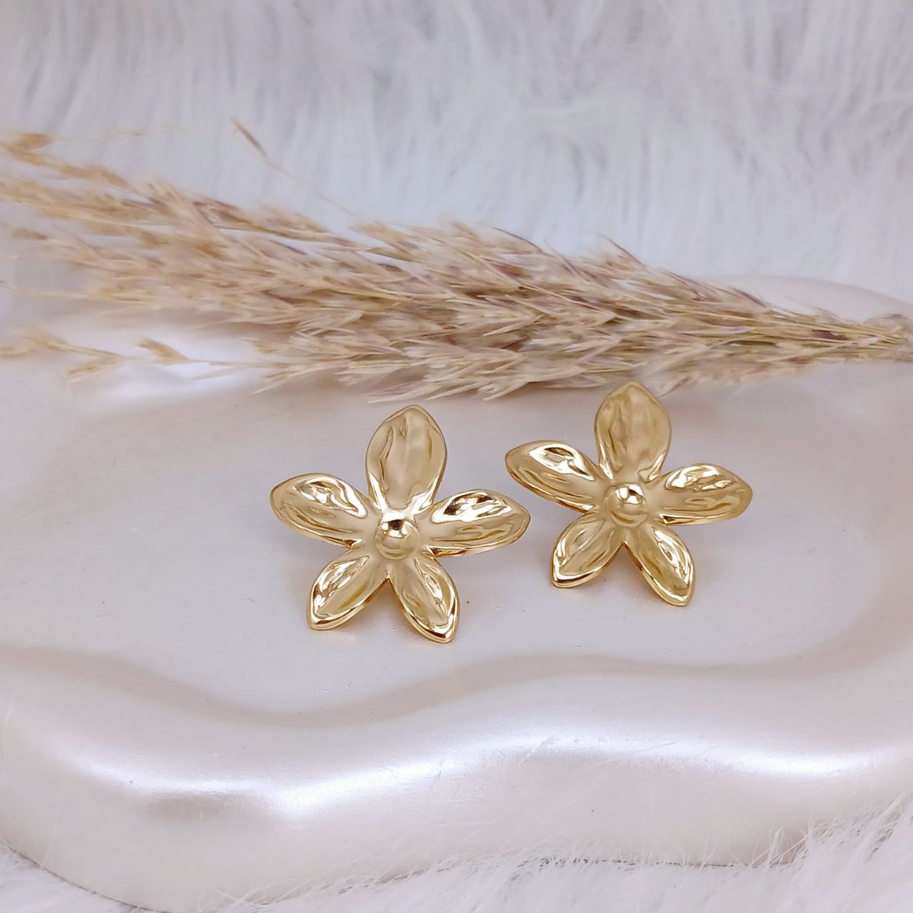 Lustre Petal Stud Earrings