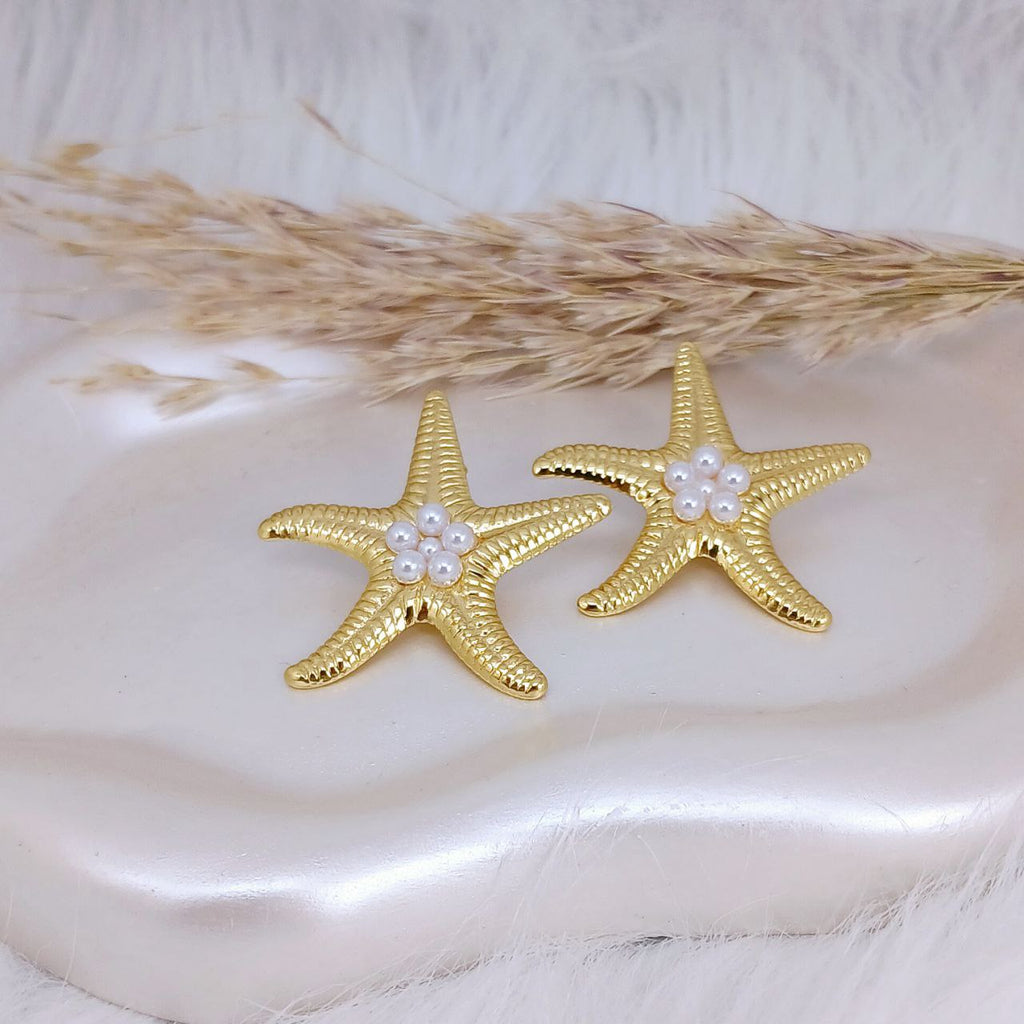 Pearl Sea Star Stud Earrings