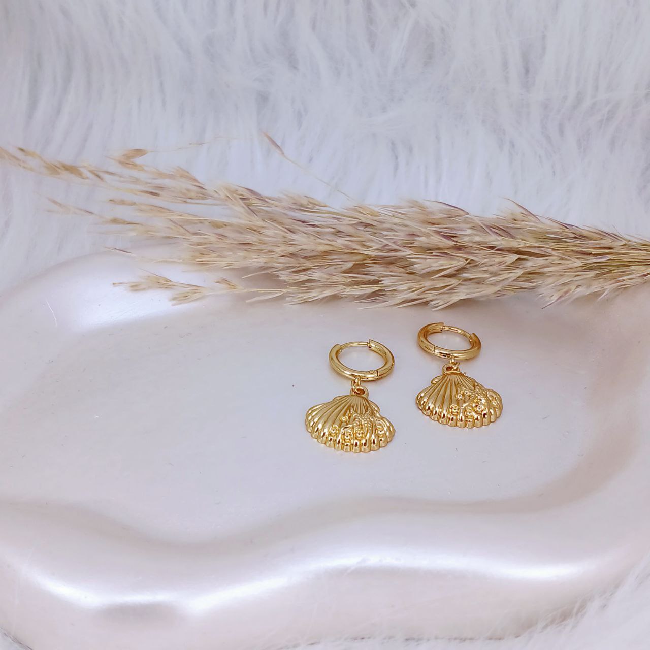 Coastal Shell Hoop Earrings